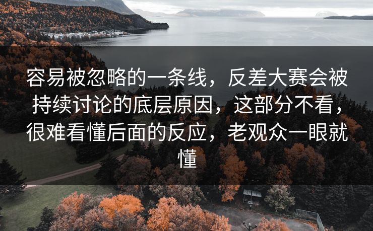 容易被忽略的一条线，反差大赛会被持续讨论的底层原因，这部分不看，很难看懂后面的反应，老观众一眼就懂
