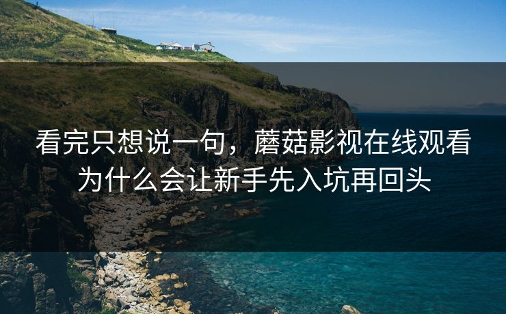 看完只想说一句，蘑菇影视在线观看为什么会让新手先入坑再回头