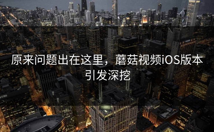 原来问题出在这里，蘑菇视频iOS版本引发深挖
