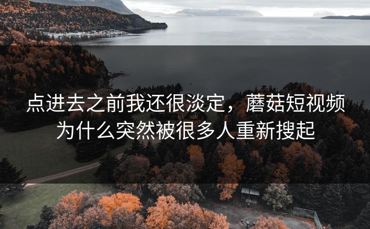 点进去之前我还很淡定，蘑菇短视频为什么突然被很多人重新搜起