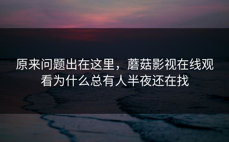 原来问题出在这里，蘑菇影视在线观看为什么总有人半夜还在找