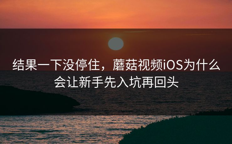 结果一下没停住，蘑菇视频iOS为什么会让新手先入坑再回头